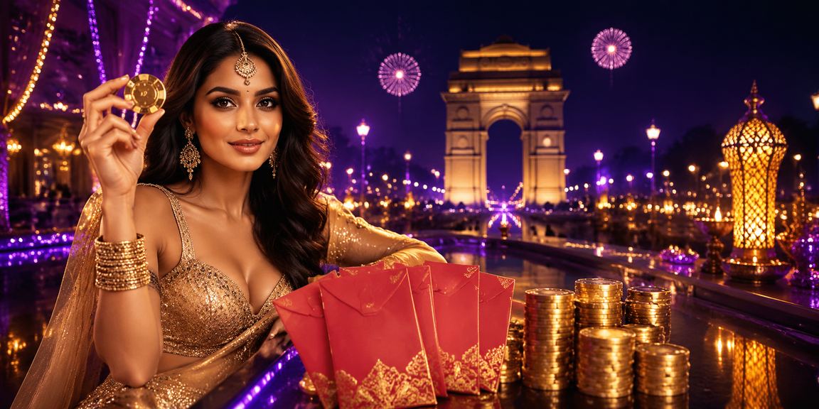India Gate decorated for Diwali festival with VIP bonus display